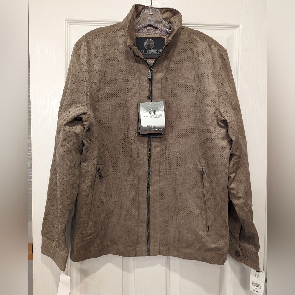 NWT Weatherproof water repellent wind resistant Jacket Brown Micro-Suede Size S